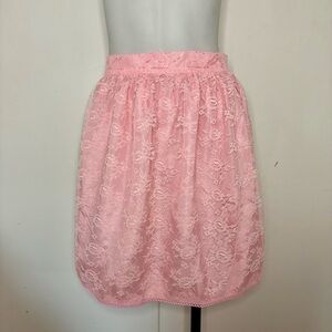 Vintage Baby Pink Lace Lined Half Apron